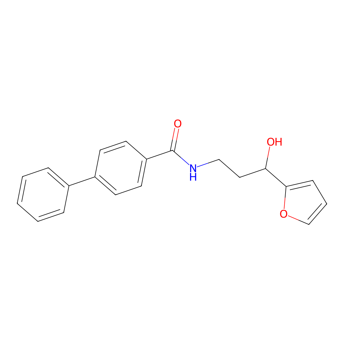 N-[3-(Furan-2-YL)-3-hydroxypropyl]-[1,1'-biphenyl]-4-carboxamide molecular structure, CAS 1421526-05-7