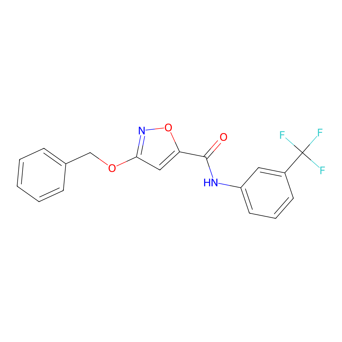 3-(benzyloxy)-N-(3-(trifluoromethyl)phenyl)isoxazole-5-carboxamide molecular structure, CAS 1421526-12-6