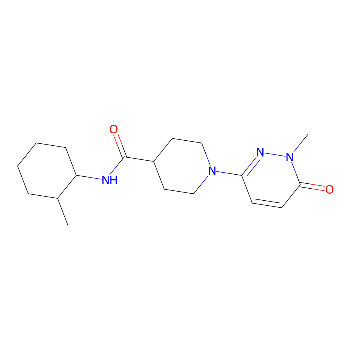 1-(1-methyl-6-oxo-1,6-dihydropyridazin-3-yl)-N-(2-methylcyclohexyl)piperidine-4-carboxamide molecular structure, CAS 1421526-17-1