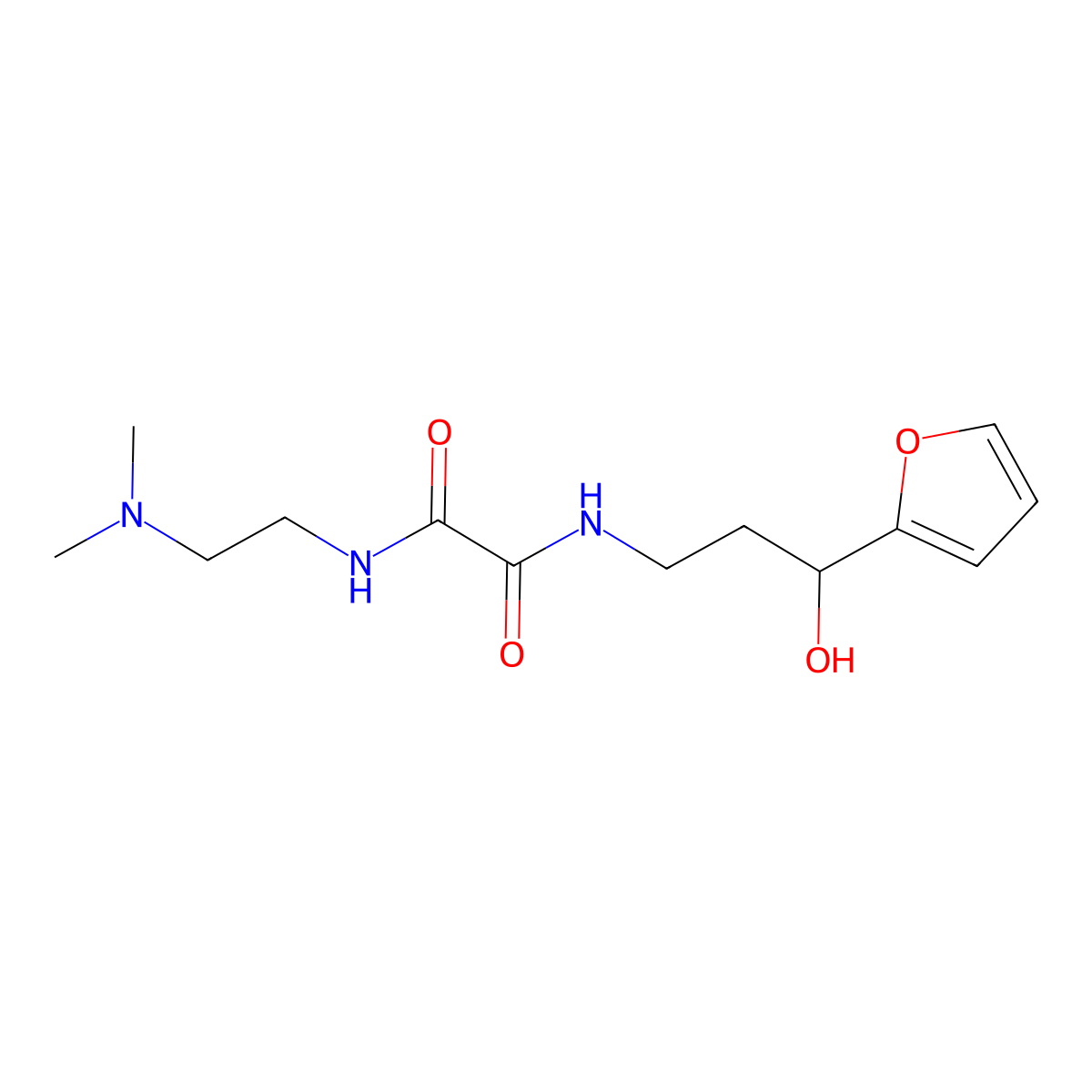 N1-(2-(dimethylamino)ethyl)-N2-(3-(furan-2-yl)-3-hydroxypropyl)oxalamide molecular structure, CAS 1421526-19-3