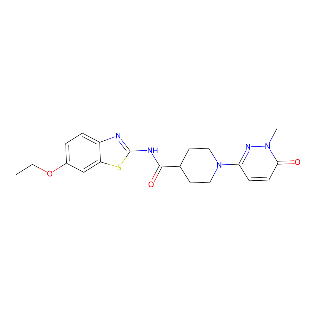 N-(6-ethoxybenzo[d]thiazol-2-yl)-1-(1-methyl-6-oxo-1,6-dihydropyridazin-3-yl)piperidine-4-carboxamide molecular structure, CAS 1421526-24-0