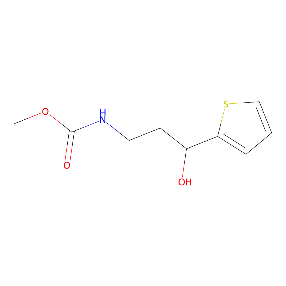 Methyl N-[3-hydroxy-3-(thiophen-2-YL)propyl]carbamate molecular structure, CAS 1421526-27-3