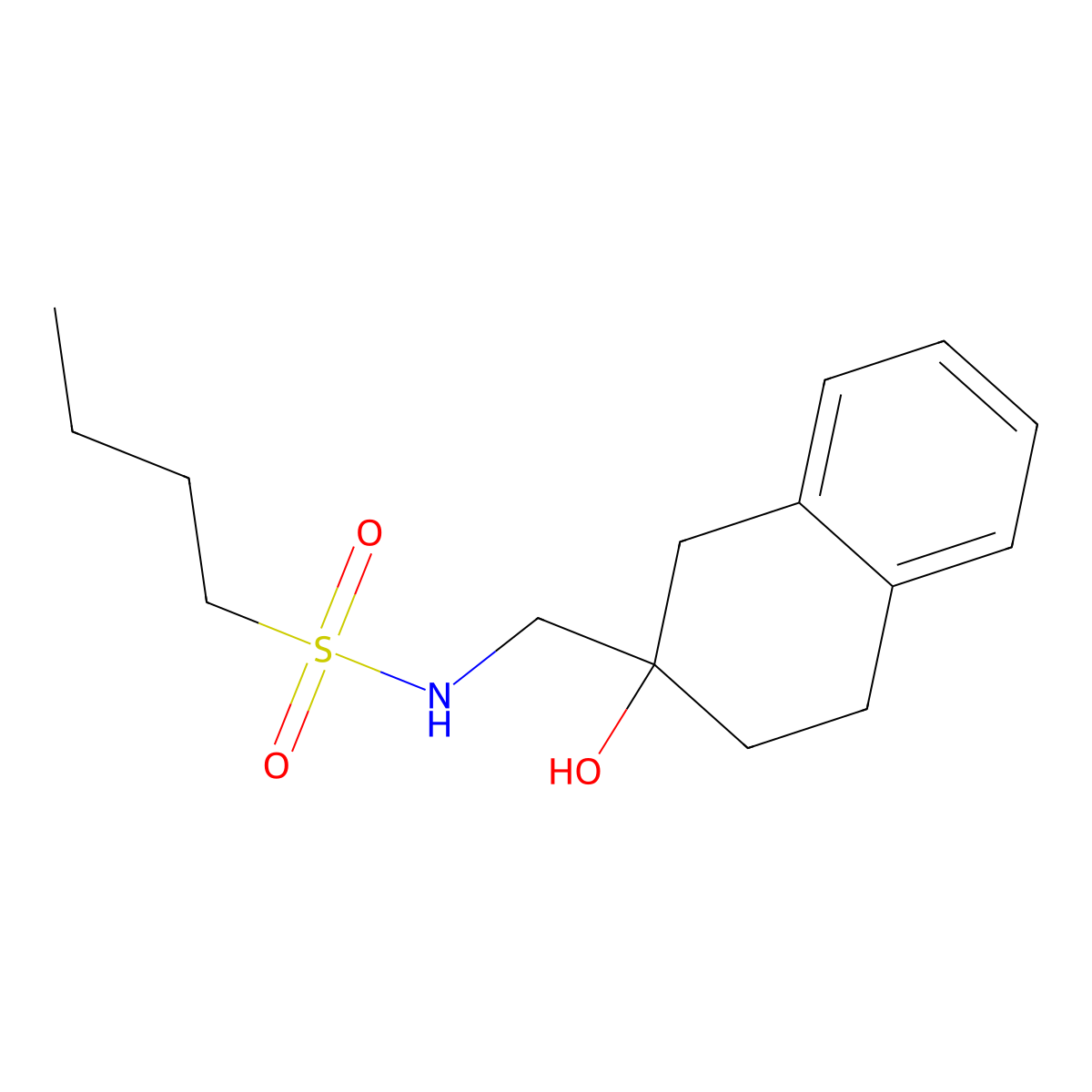 N-[(2-hydroxy-1,2,3,4-tetrahydronaphthalen-2-yl)methyl]butane-1-sulfonamide molecular structure, CAS 1421526-33-1