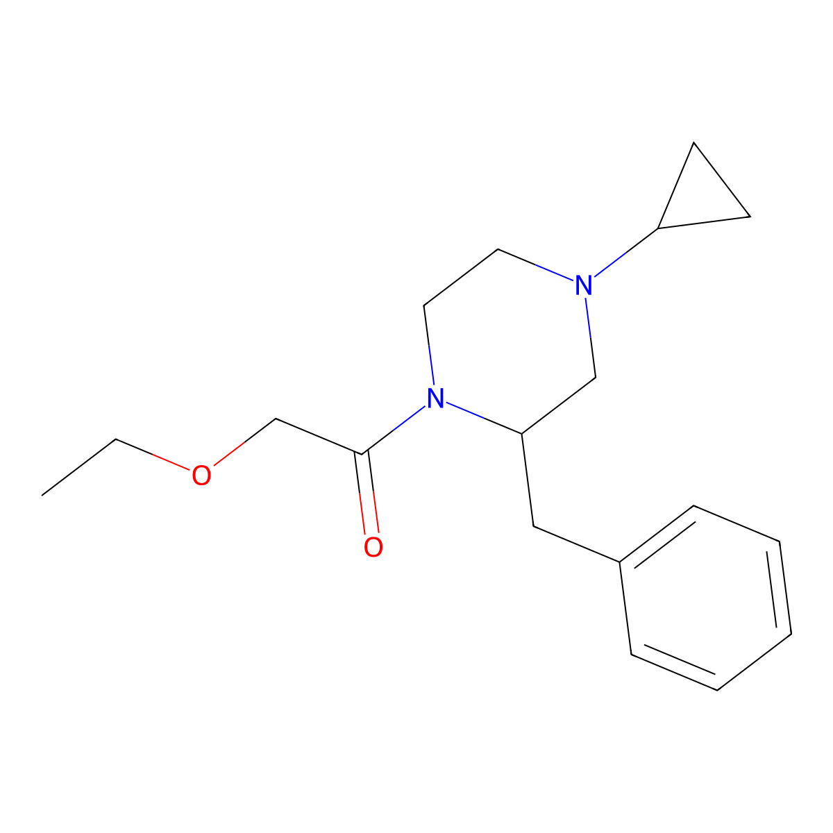 1-(2-Benzyl-4-cyclopropylpiperazin-1-yl)-2-ethoxyethanone molecular structure, CAS 1421526-37-5