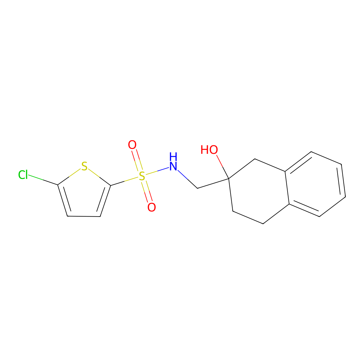 5-chloro-N-[(2-hydroxy-1,2,3,4-tetrahydronaphthalen-2-yl)methyl]thiophene-2-sulfonamide molecular structure, CAS 1421526-44-4