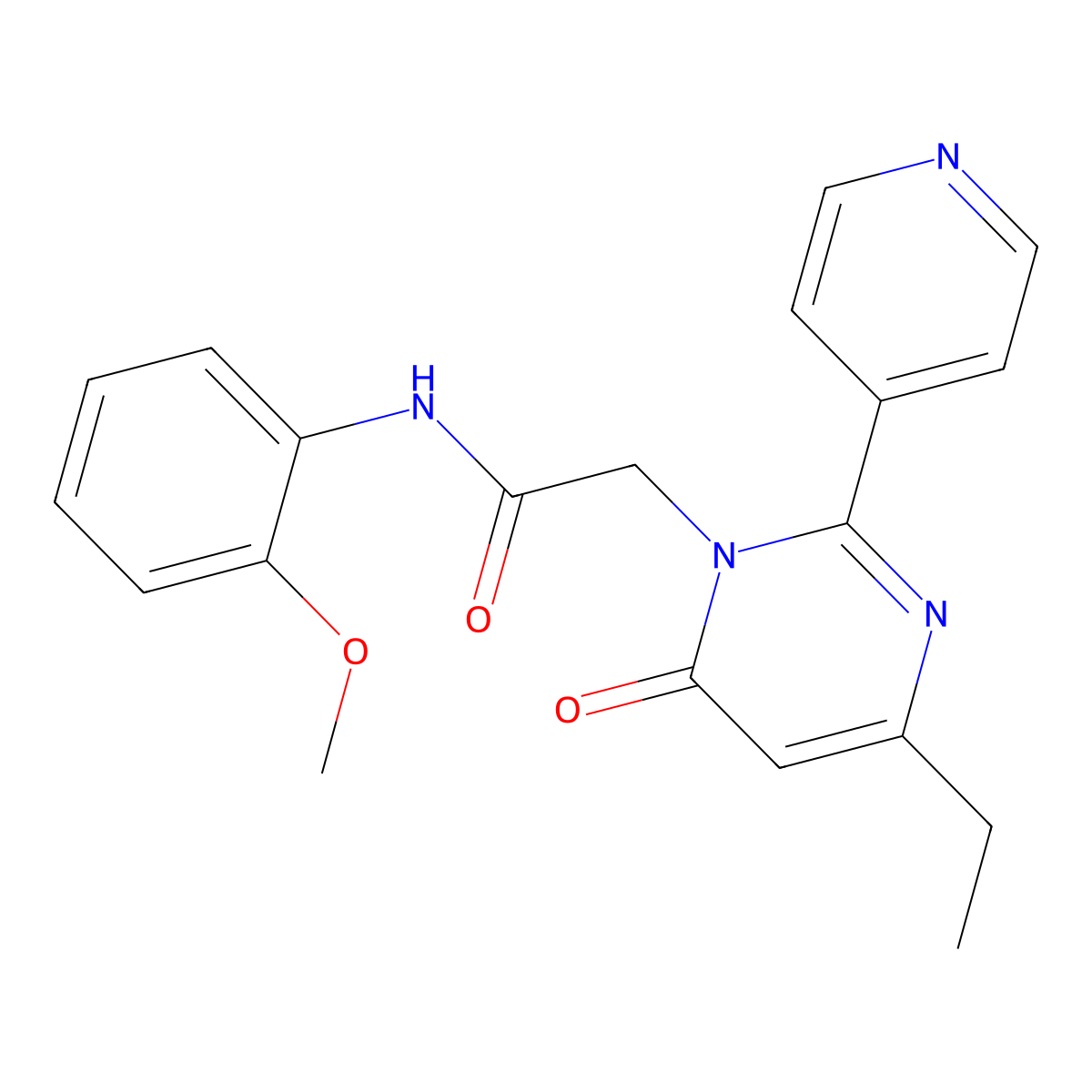 2-(4-ethyl-6-oxo-2-(pyridin-4-yl)pyrimidin-1(6H)-yl)-N-(2-methoxyphenyl)acetamide molecular structure, CAS 1421526-47-7