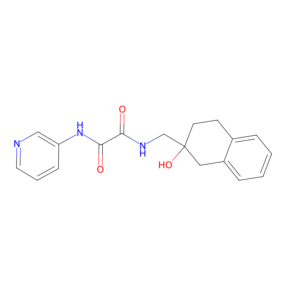 N1-((2-hydroxy-1,2,3,4-tetrahydronaphthalen-2-yl)methyl)-N2-(pyridin-3-yl)oxalamide molecular structure, CAS 1421526-58-0