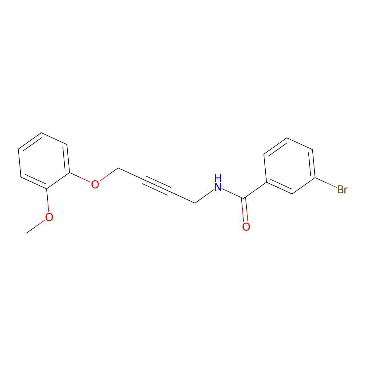 3-Bromo-N-[4-(2-methoxyphenoxy)but-2-YN-1-YL]benzamide molecular structure, CAS 1421526-66-0