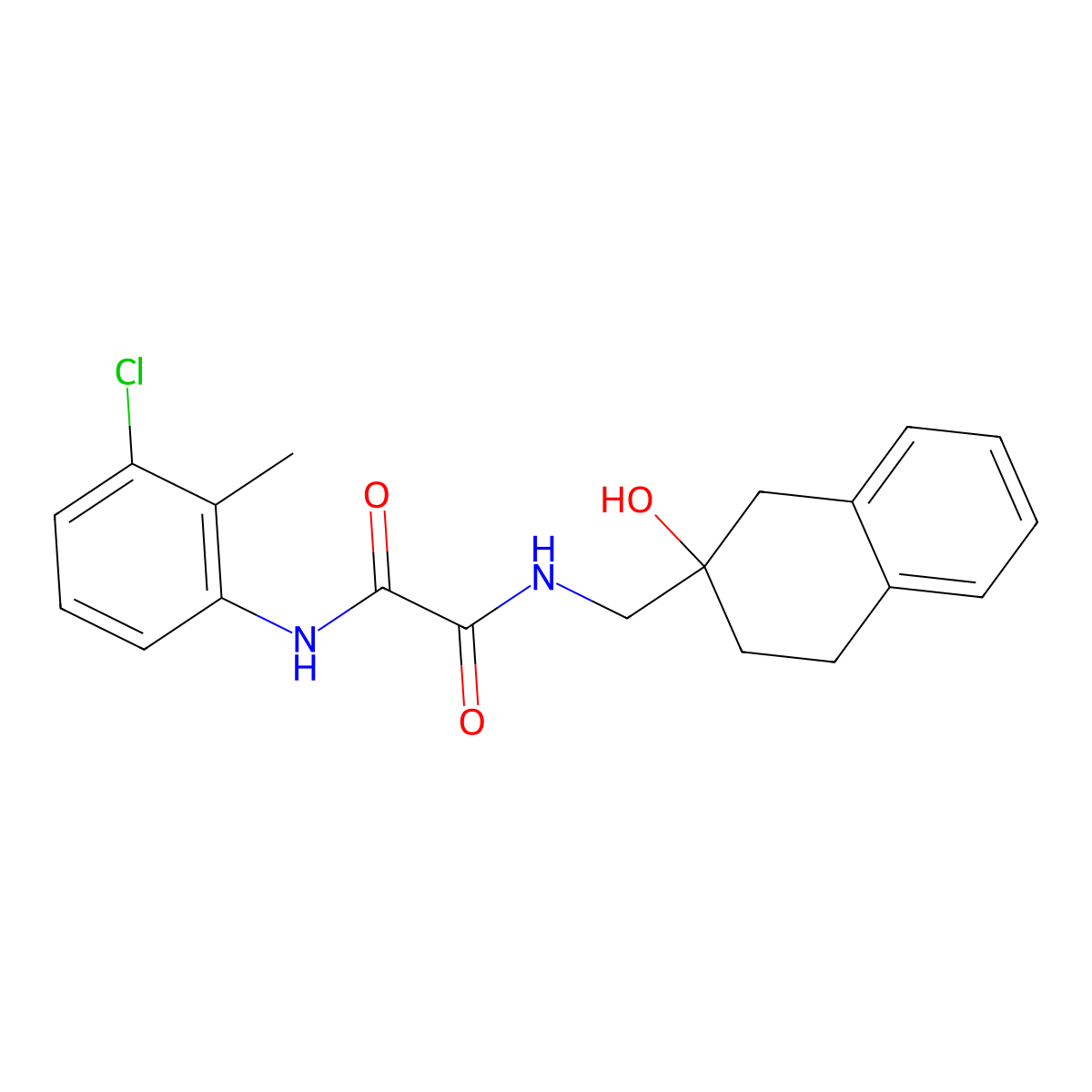 N1-(3-chloro-2-methylphenyl)-N2-((2-hydroxy-1,2,3,4-tetrahydronaphthalen-2-yl)methyl)oxalamide molecular structure, CAS 1421526-67-1