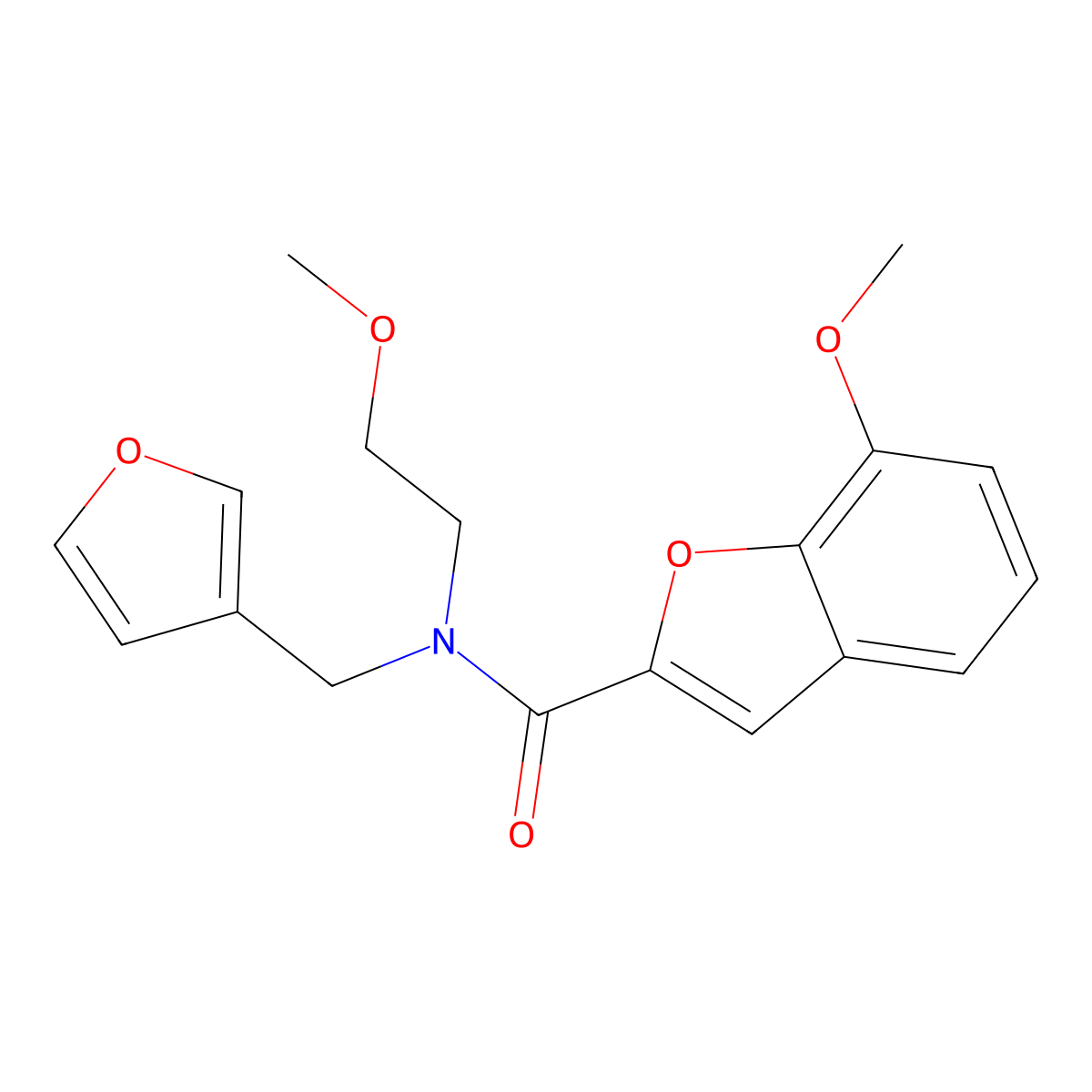 N-(furan-3-ylmethyl)-7-methoxy-N-(2-methoxyethyl)benzofuran-2-carboxamide molecular structure, CAS 1421526-76-2