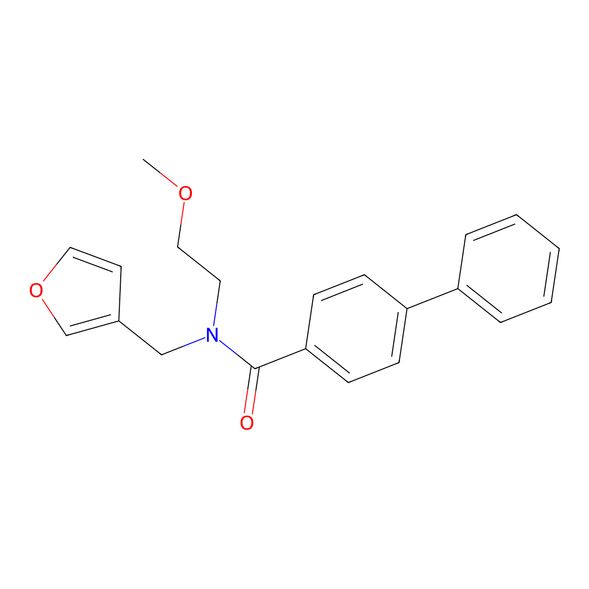 N-(furan-3-ylmethyl)-N-(2-methoxyethyl)-[1,1'-biphenyl]-4-carboxamide molecular structure, CAS 1421526-82-0