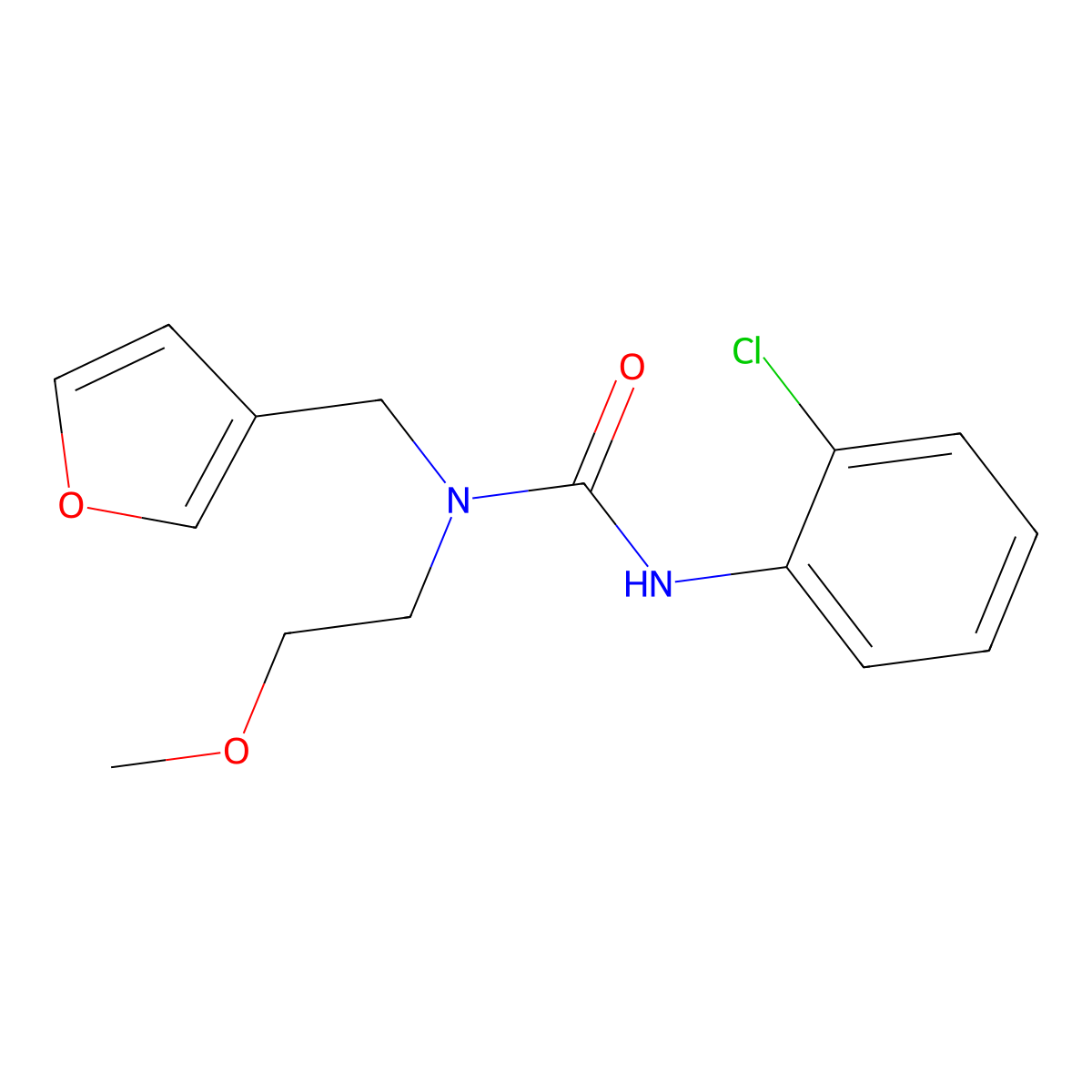 3-(2-Chlorophenyl)-1-(furan-3-ylmethyl)-1-(2-methoxyethyl)urea molecular structure, CAS 1421527-07-2