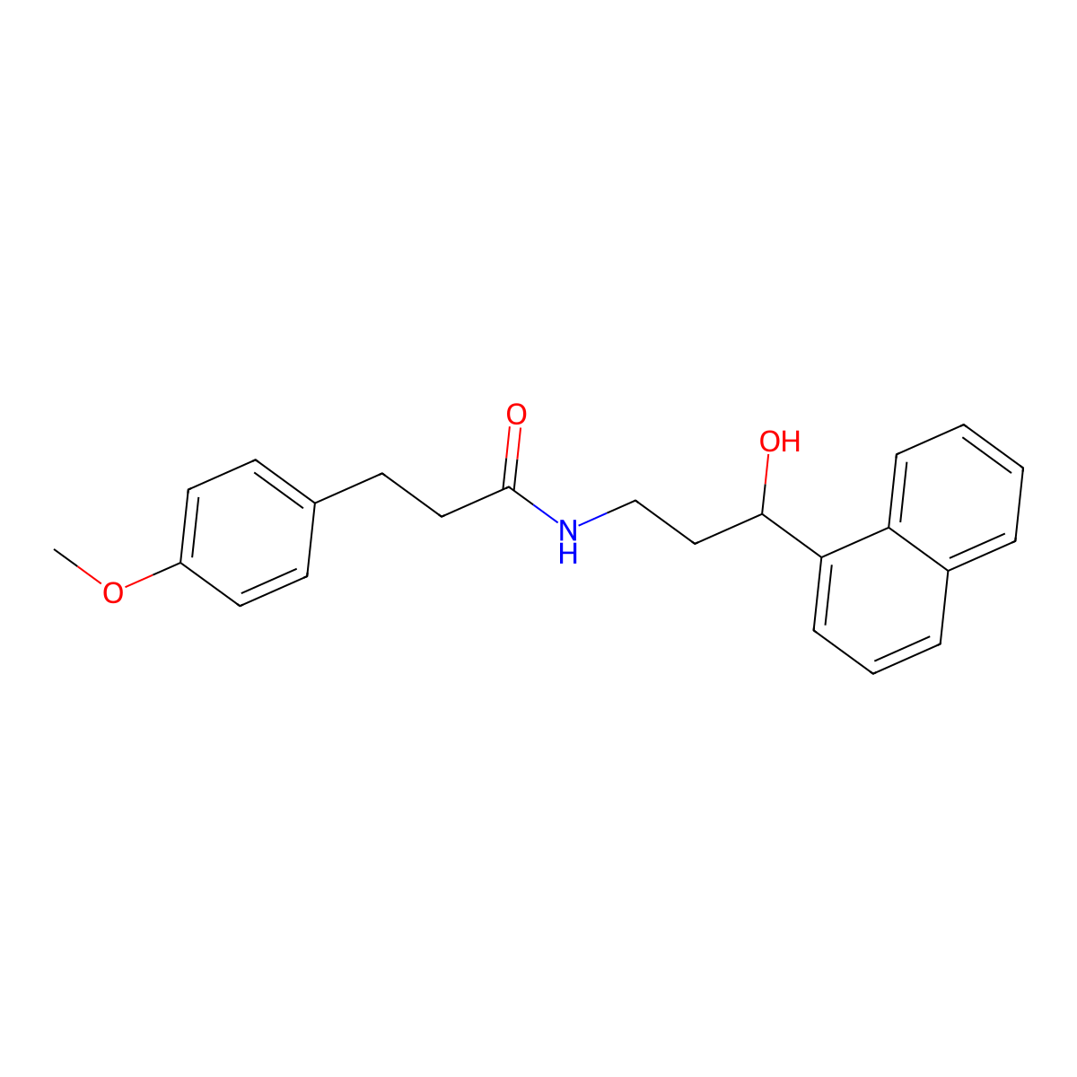 N-(3-hydroxy-3-(naphthalen-1-yl)propyl)-3-(4-methoxyphenyl)propanamide molecular structure, CAS 1421527-77-6