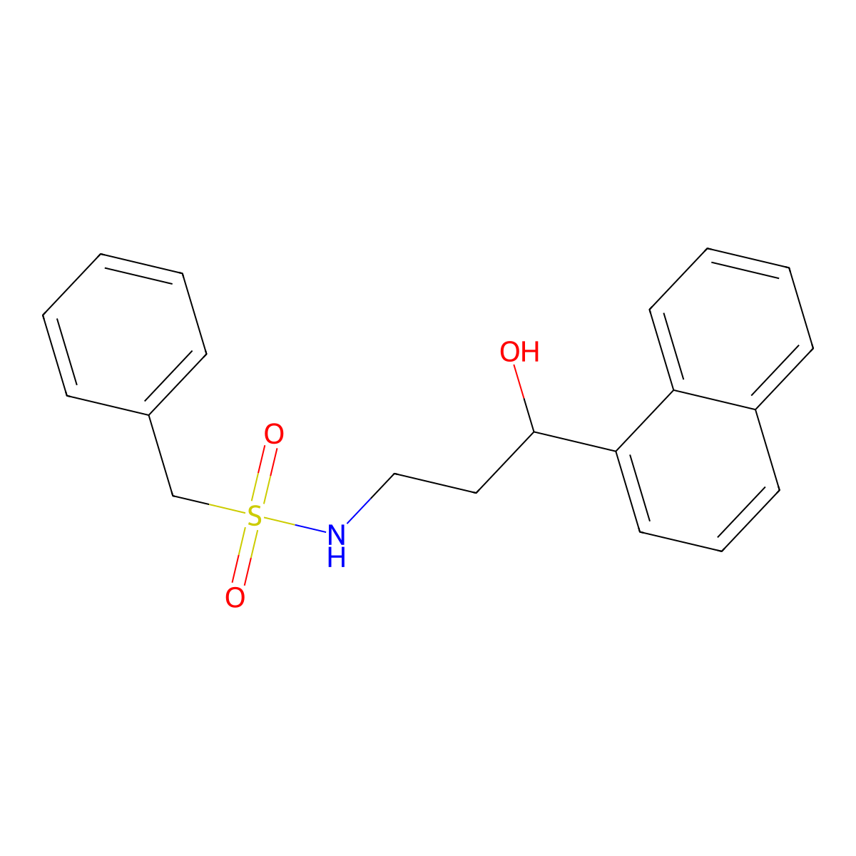 N-(3-hydroxy-3-(naphthalen-1-yl)propyl)-1-phenylmethanesulfonamide molecular structure, CAS 1421527-84-5