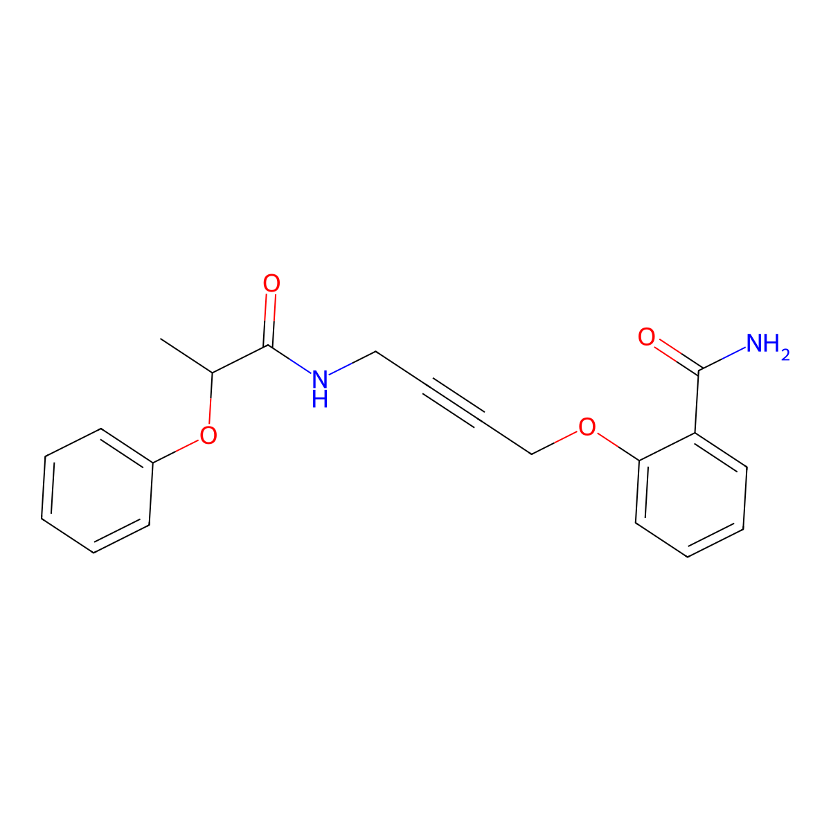 2-{[4-(2-Phenoxypropanamido)but-2-YN-1-YL]oxy}benzamide molecular structure, CAS 1421527-91-4