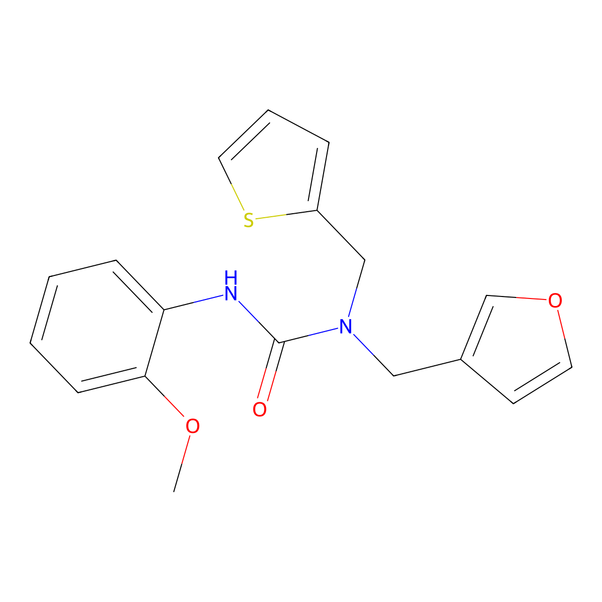 1-(Furan-3-ylmethyl)-3-(2-methoxyphenyl)-1-(thiophen-2-ylmethyl)urea molecular structure, CAS 1421527-92-5