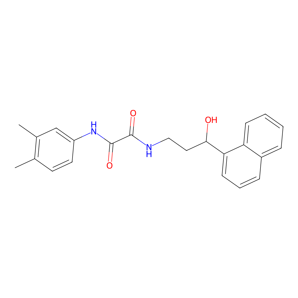 N1-(3,4-dimethylphenyl)-N2-(3-hydroxy-3-(naphthalen-1-yl)propyl)oxalamide molecular structure, CAS 1421527-93-6