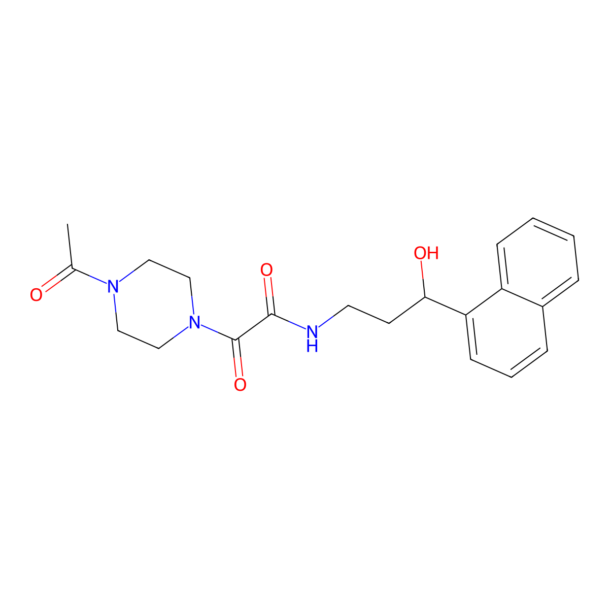2-(4-Acetylpiperazin-1-YL)-N-[3-hydroxy-3-(naphthalen-1-YL)propyl]-2-oxoacetamide molecular structure, CAS 1421528-00-8