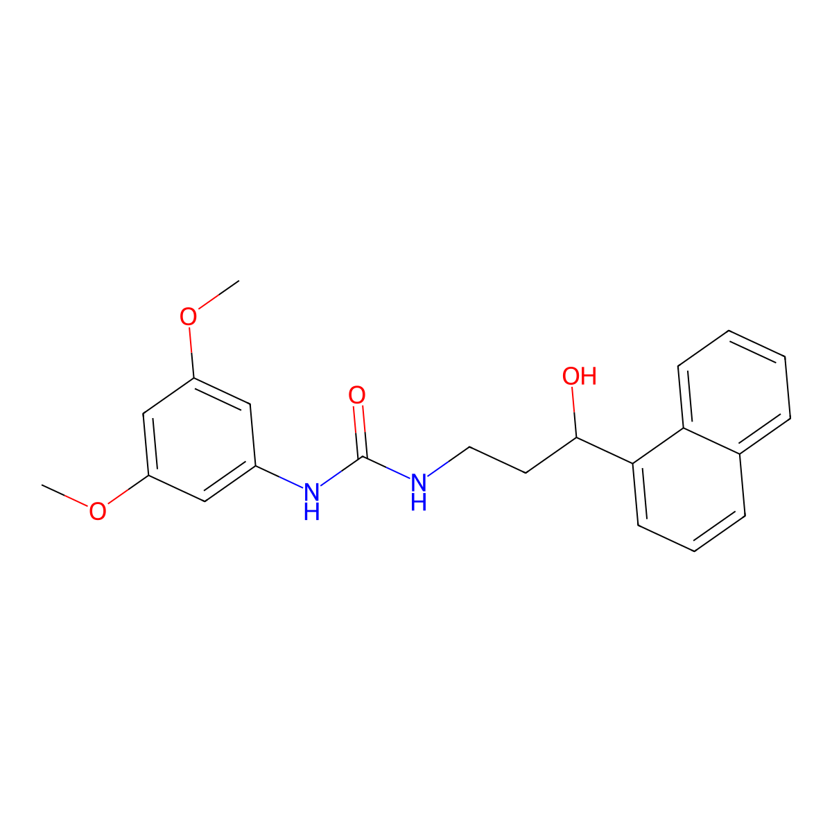 1-(3,5-Dimethoxyphenyl)-3-[3-hydroxy-3-(naphthalen-1-yl)propyl]urea molecular structure, CAS 1421528-07-5