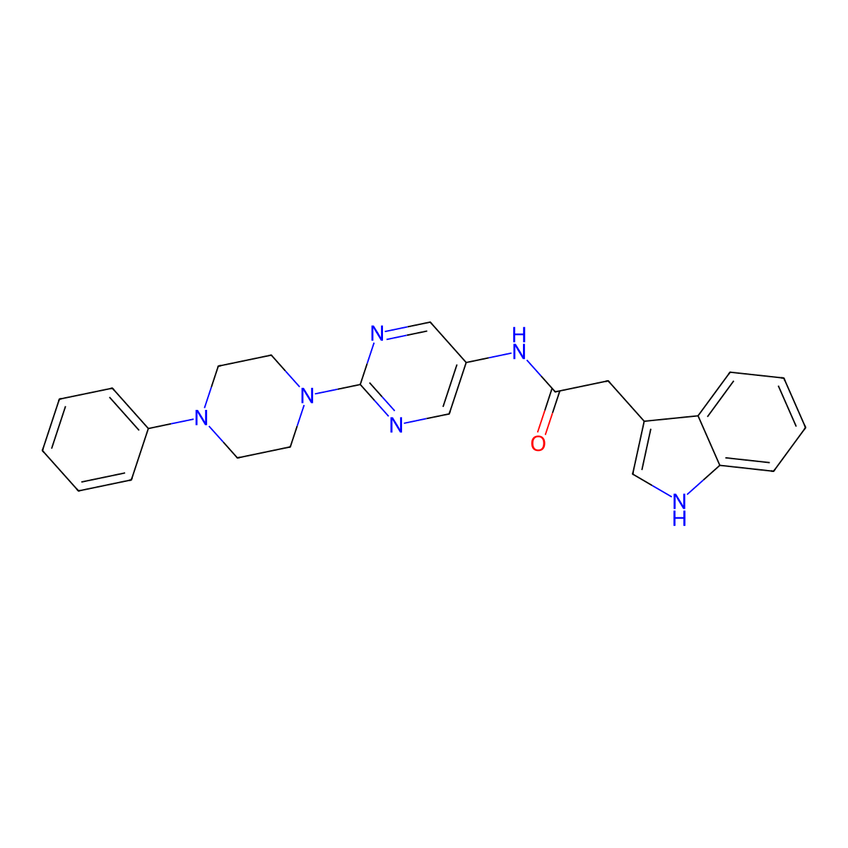 2-(1H-Indol-3-YL)-N-[2-(4-phenylpiperazin-1-YL)pyrimidin-5-YL]acetamide molecular structure, CAS 1421528-15-5