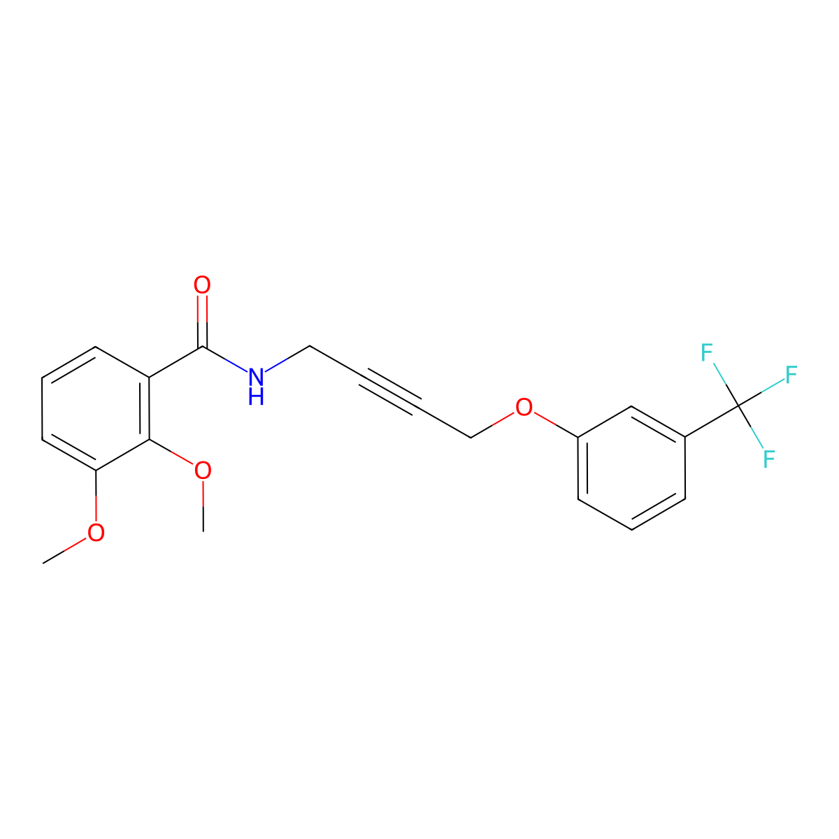 2,3-Dimethoxy-N-{4-[3-(trifluoromethyl)phenoxy]but-2-YN-1-YL}benzamide molecular structure, CAS 1421528-16-6