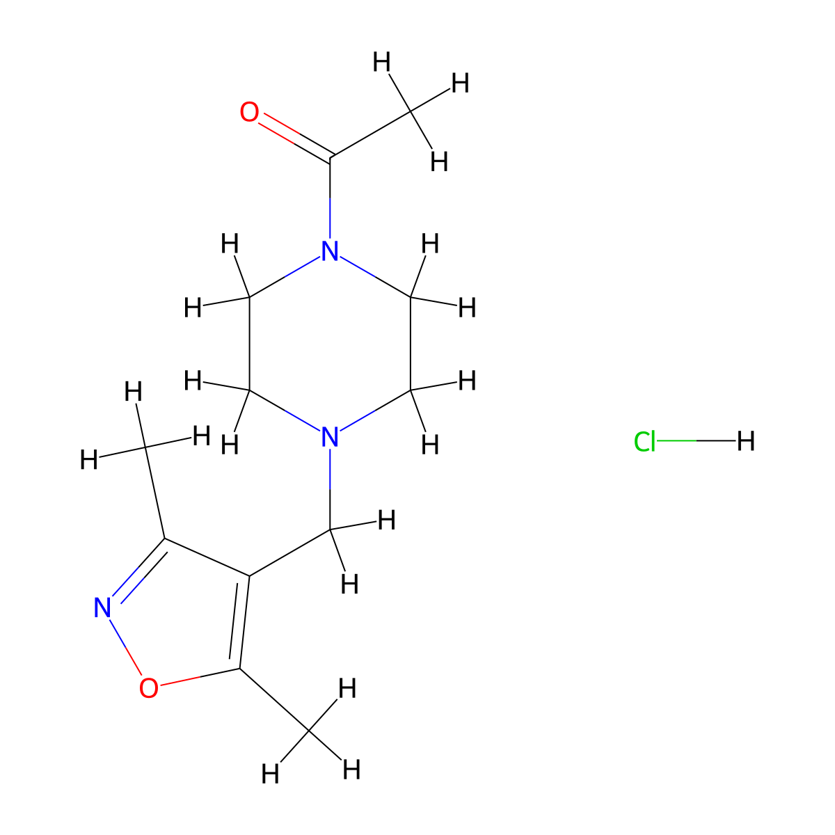 1-{4-[(3,5-Dimethyl-1,2-oxazol-4-yl)methyl]piperazin-1-yl}ethan-1-one molecular structure, CAS 1421528-39-3