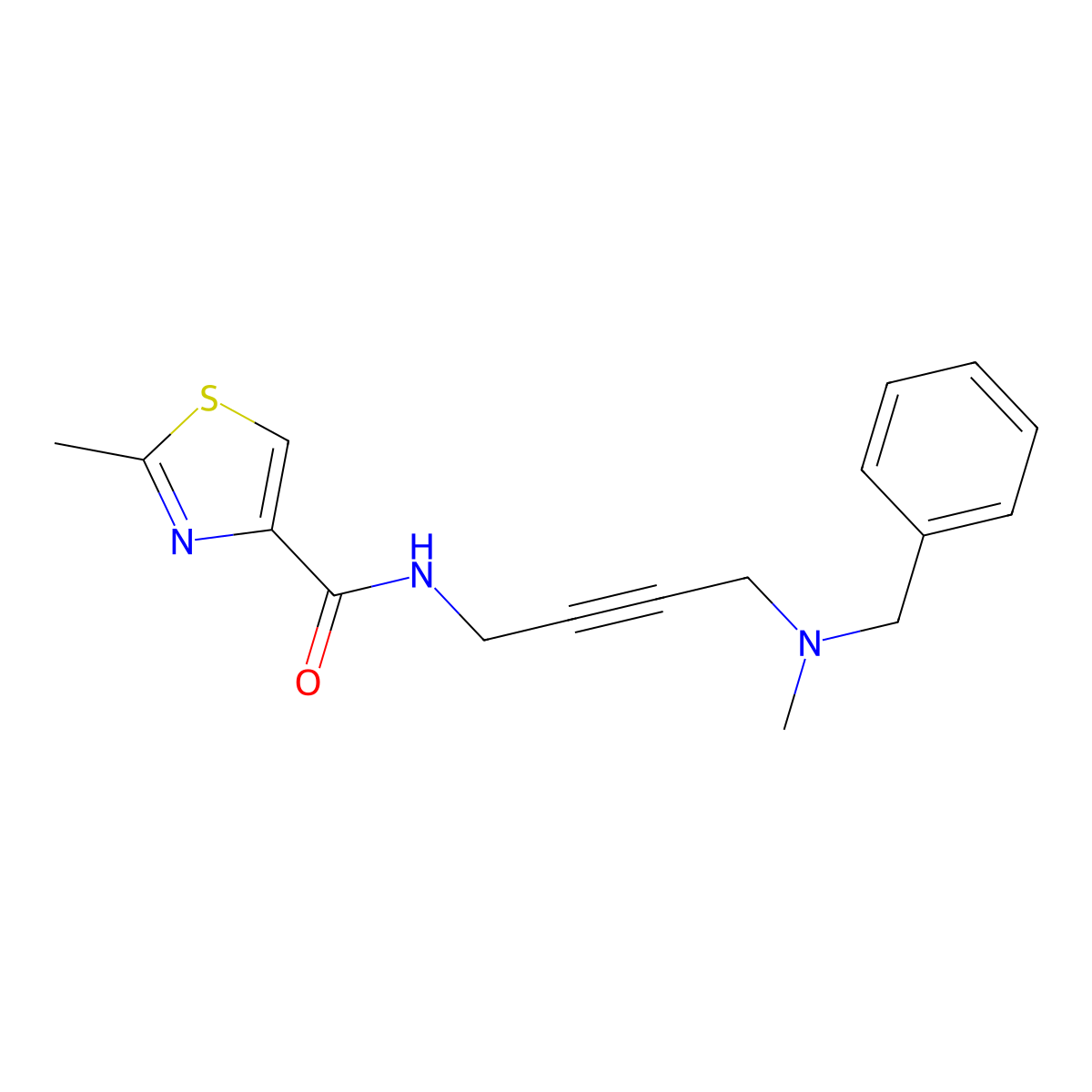 N-(4-(benzyl(methyl)amino)but-2-yn-1-yl)-2-methylthiazole-4-carboxamide molecular structure, CAS 1421528-44-0