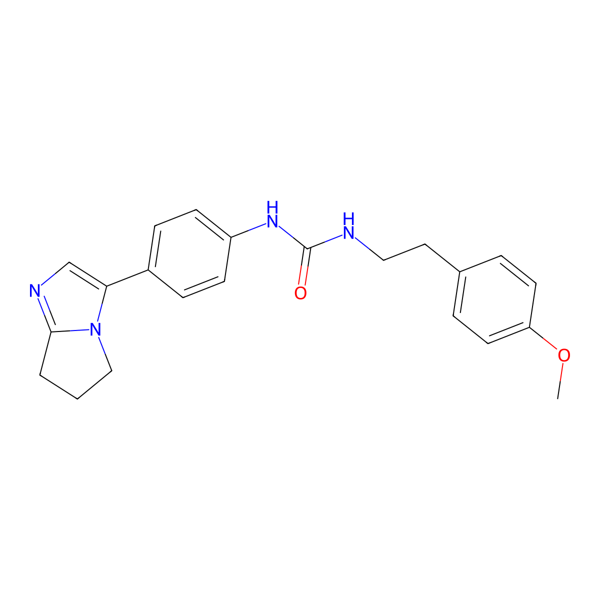 1-(4-(6,7-dihydro-5H-pyrrolo[1,2-a]imidazol-3-yl)phenyl)-3-(4-methoxyphenethyl)urea molecular structure, CAS 1421528-48-4