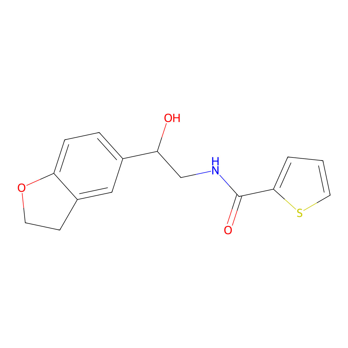 N-(2-(2,3-dihydrobenzofuran-5-yl)-2-hydroxyethyl)thiophene-2-carboxamide molecular structure, CAS 1421528-53-1