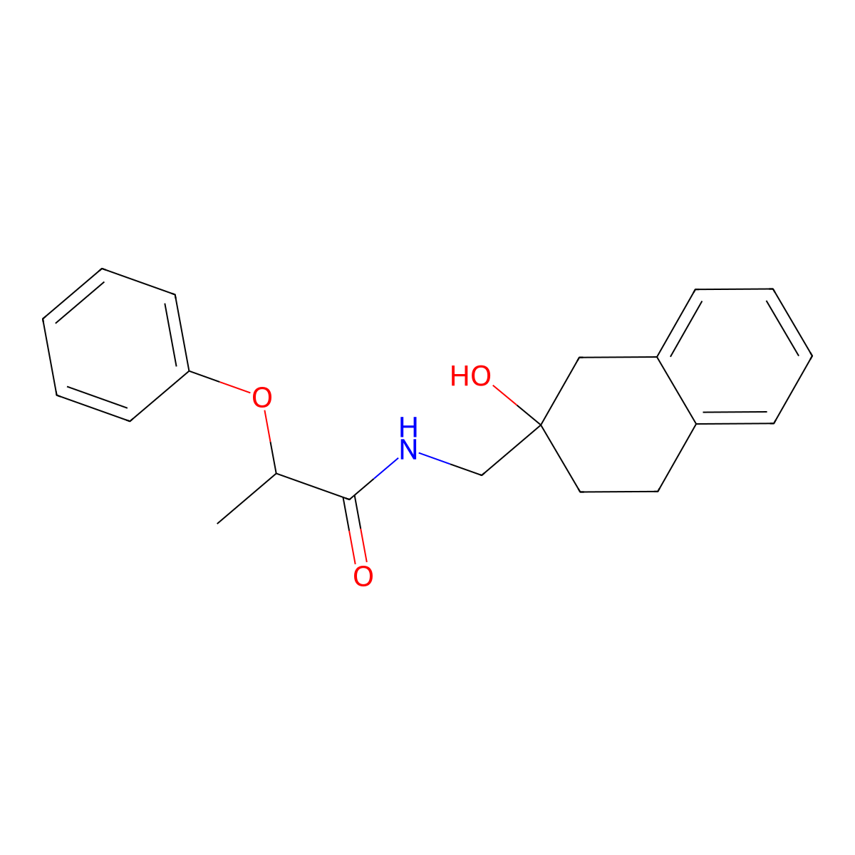 N-[(2-hydroxy-1,2,3,4-tetrahydronaphthalen-2-yl)methyl]-2-phenoxypropanamide molecular structure, CAS 1421528-54-2