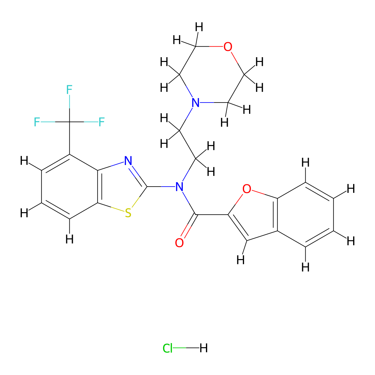 N-(2-morpholinoethyl)-N-(4-(trifluoromethyl)benzo[d]thiazol-2-yl)benzofuran-2-carboxamide hydrochloride molecular structure, CAS 1421528-55-3