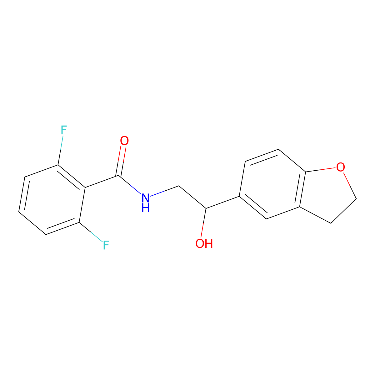 N-(2-(2,3-dihydrobenzofuran-5-yl)-2-hydroxyethyl)-2,6-difluorobenzamide molecular structure, CAS 1421528-61-1