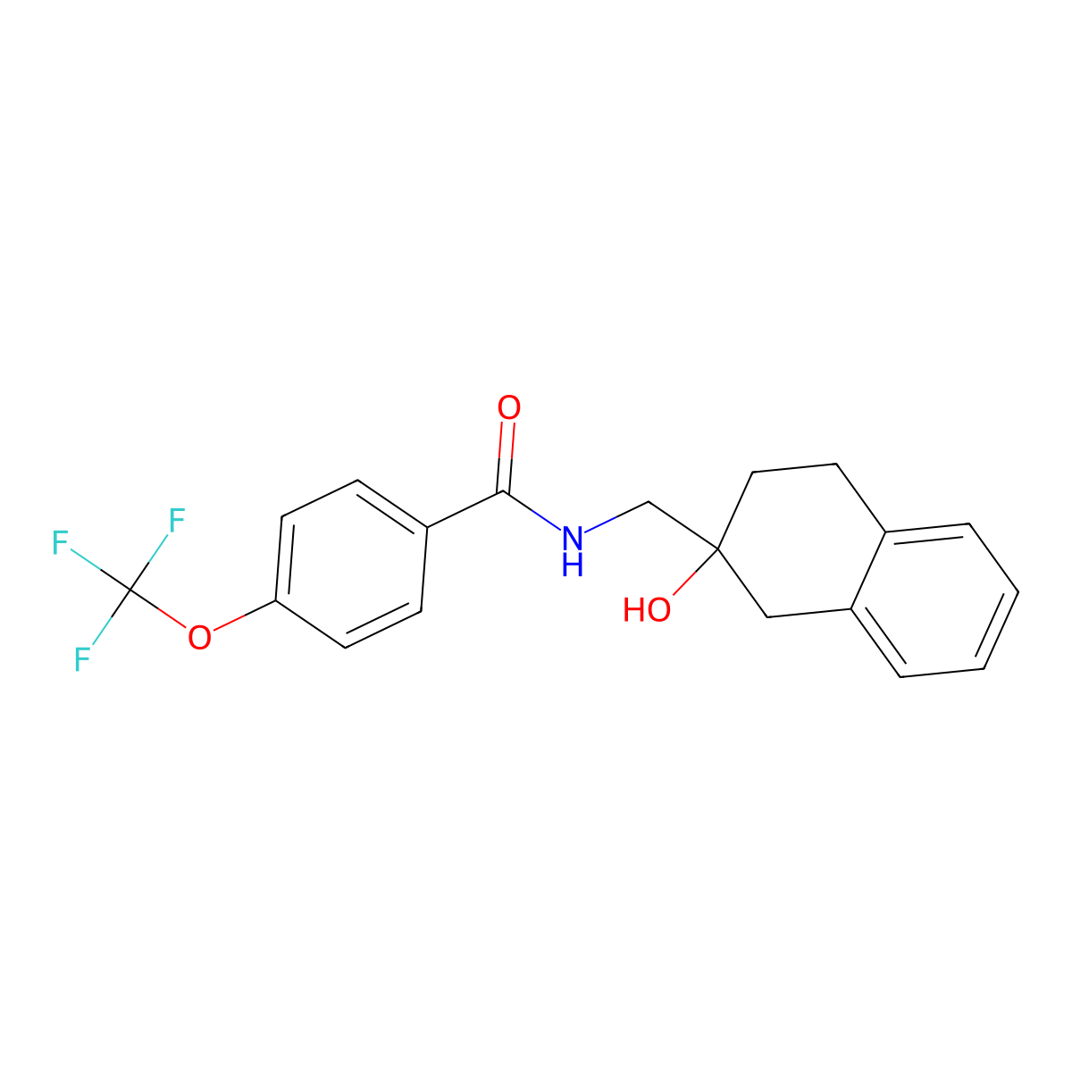 N-((2-hydroxy-1,2,3,4-tetrahydronaphthalen-2-yl)methyl)-4-(trifluoromethoxy)benzamide molecular structure, CAS 1421528-64-4