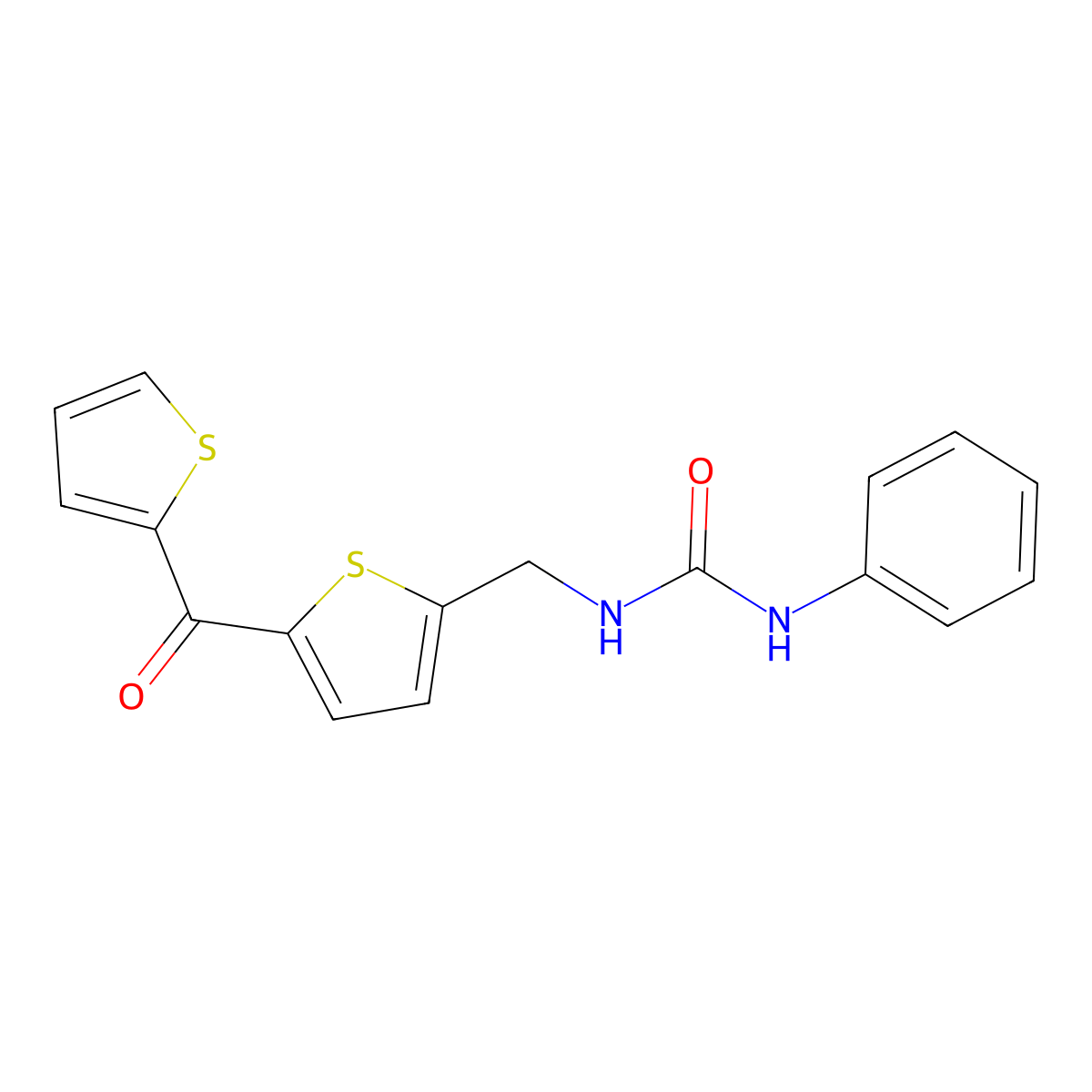 1-Phenyl-3-((5-(thiophene-2-carbonyl)thiophen-2-yl)methyl)urea molecular structure, CAS 1421528-82-6