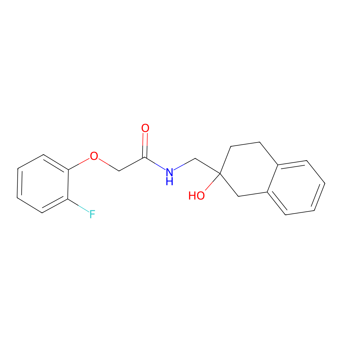 2-(2-fluorophenoxy)-N-[(2-hydroxy-1,2,3,4-tetrahydronaphthalen-2-yl)methyl]acetamide molecular structure, CAS 1421528-87-1