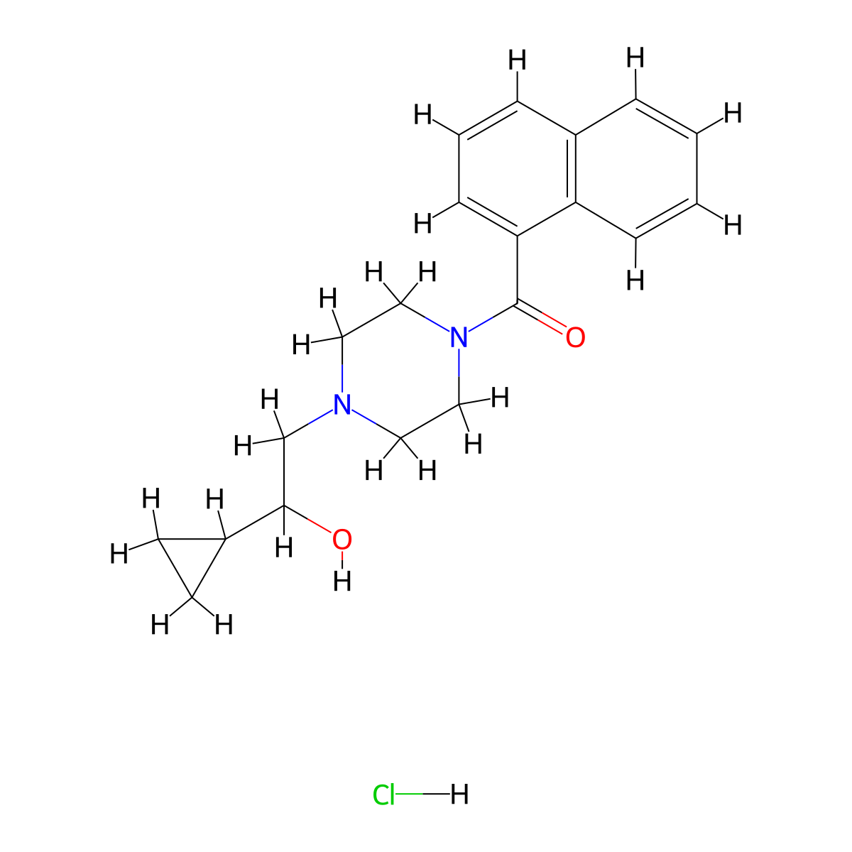 (4-(2-Cyclopropyl-2-hydroxyethyl)piperazin-1-yl)(naphthalen-1-yl)methanone hydrochloride molecular structure, CAS 1421528-93-9