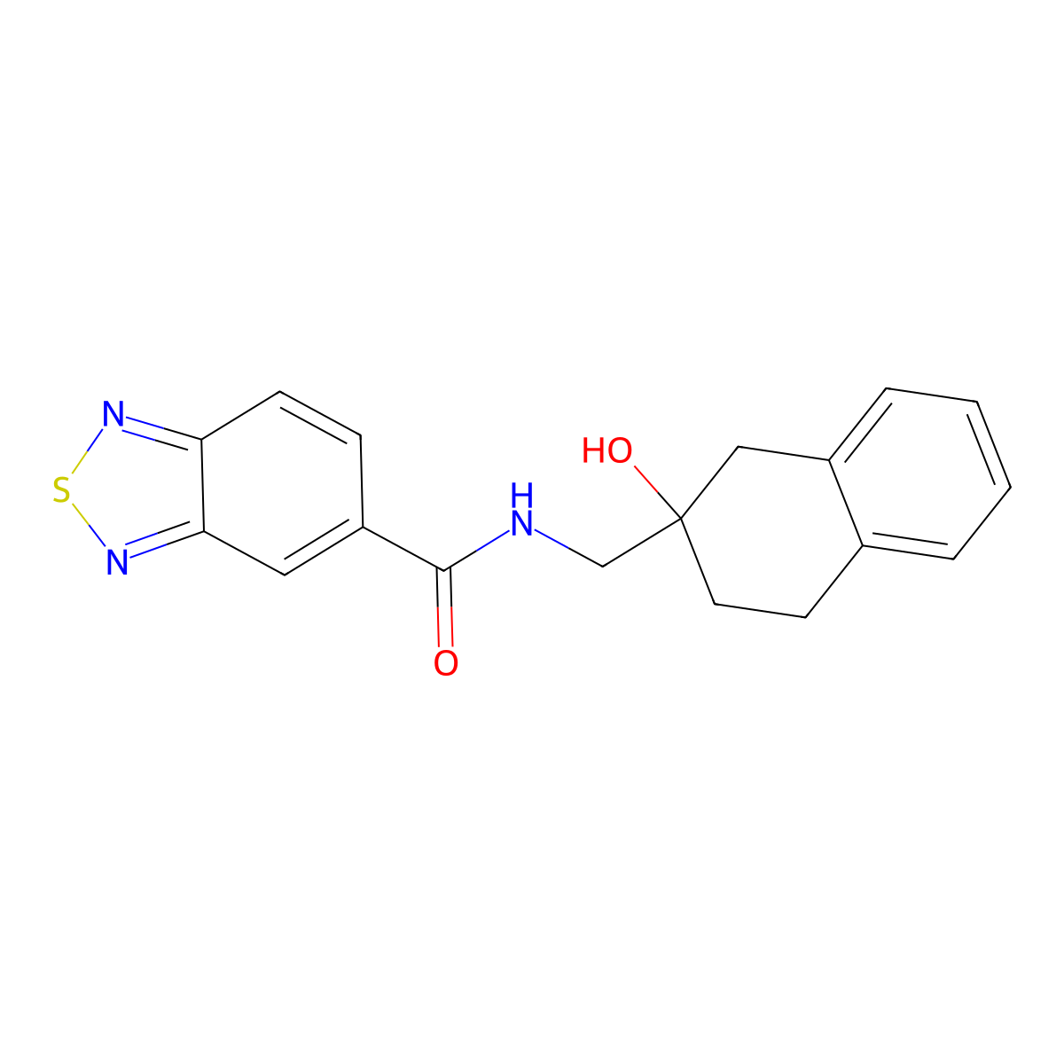 N-((2-hydroxy-1,2,3,4-tetrahydronaphthalen-2-yl)methyl)benzo[c][1,2,5]thiadiazole-5-carboxamide molecular structure, CAS 1421528-95-1