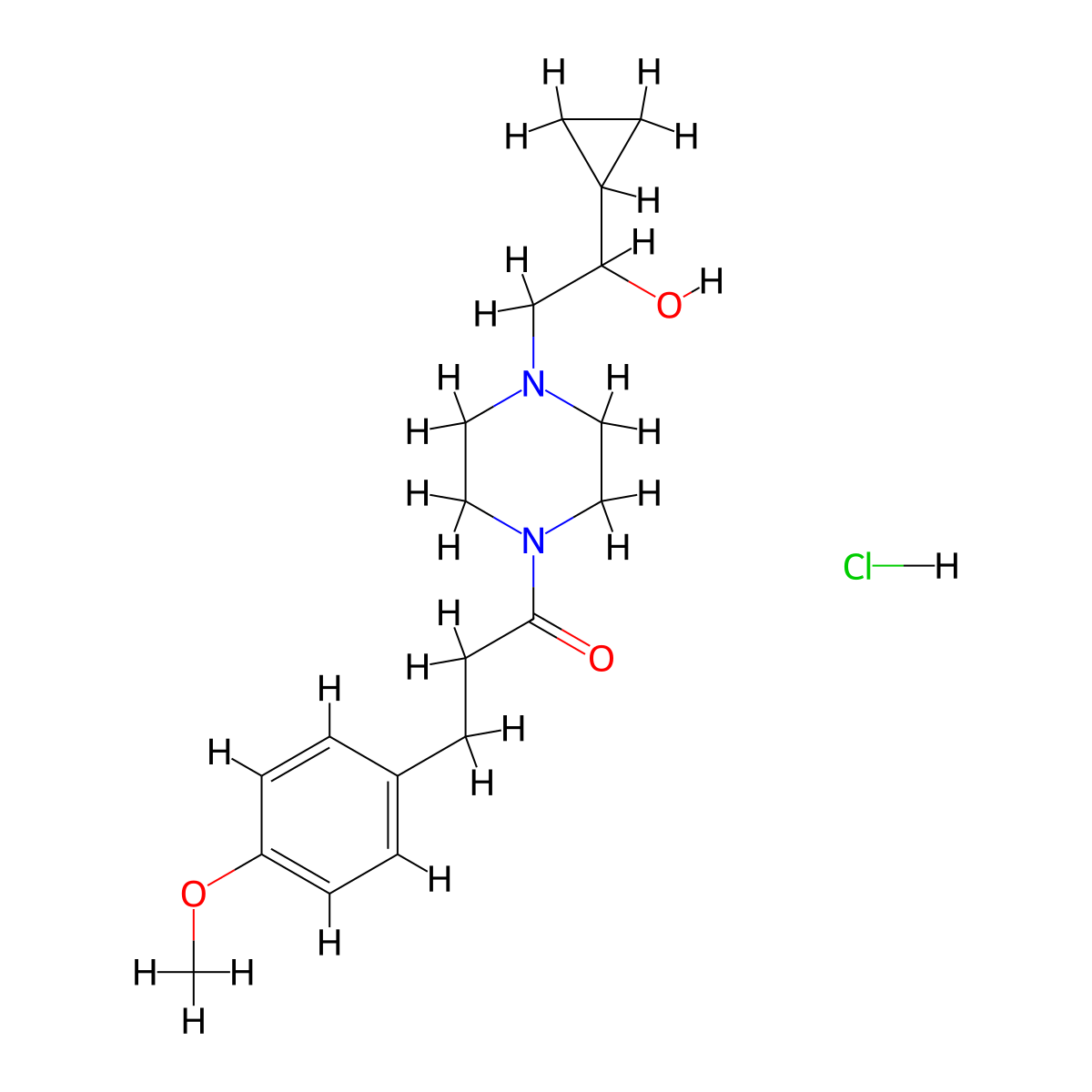1-[4-(2-Cyclopropyl-2-hydroxyethyl)piperazin-1-YL]-3-(4-methoxyphenyl)propan-1-one hydrochloride molecular structure, CAS 1421529-02-3