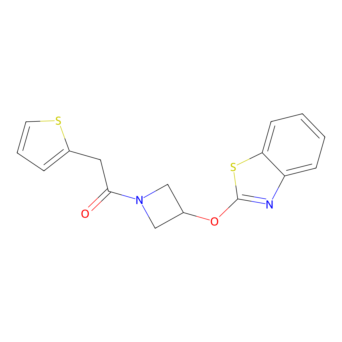 1-(3-(Benzo[d]thiazol-2-yloxy)azetidin-1-yl)-2-(thiophen-2-yl)ethanone molecular structure, CAS 1421529-03-4