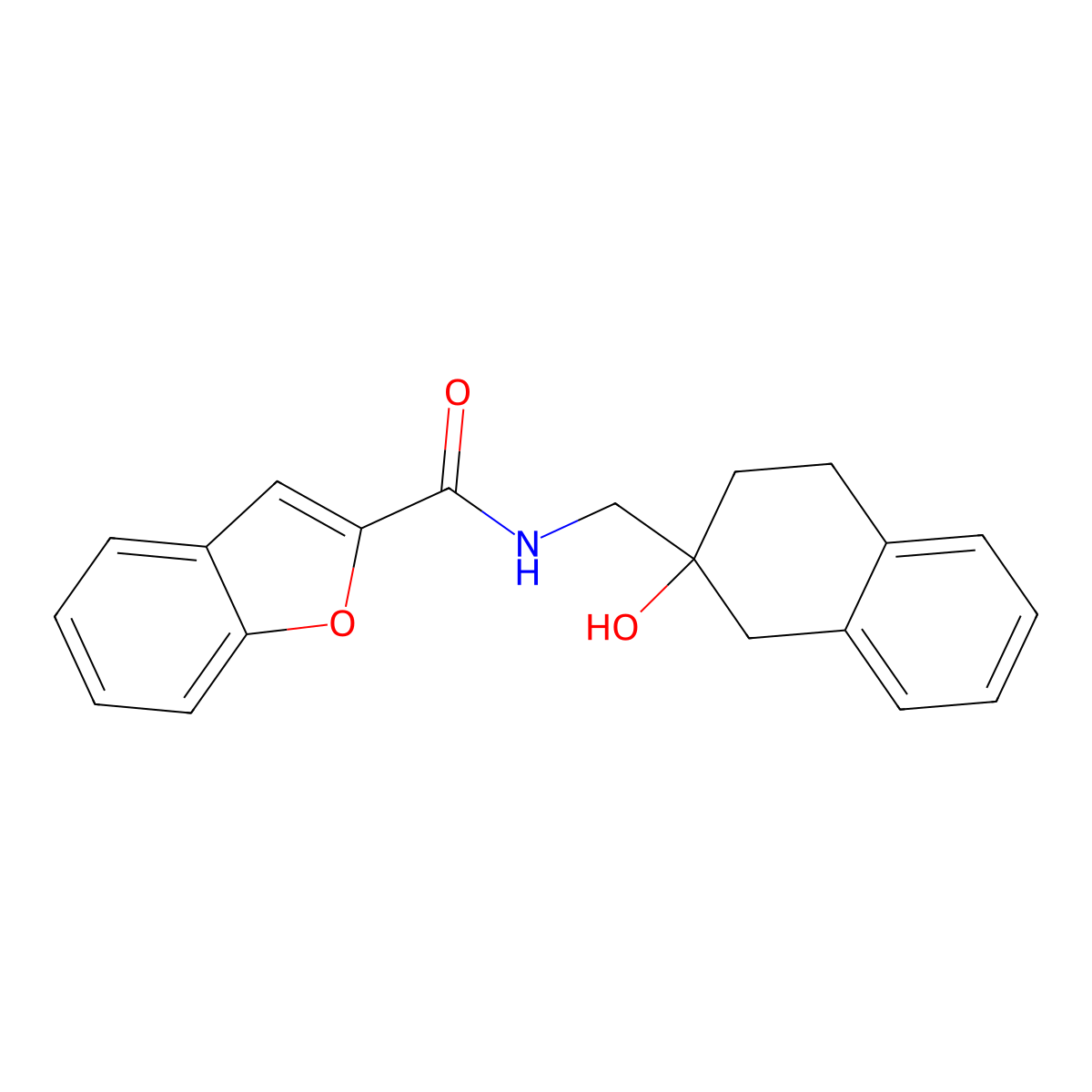 N-((2-hydroxy-1,2,3,4-tetrahydronaphthalen-2-yl)methyl)benzofuran-2-carboxamide molecular structure, CAS 1421529-08-9