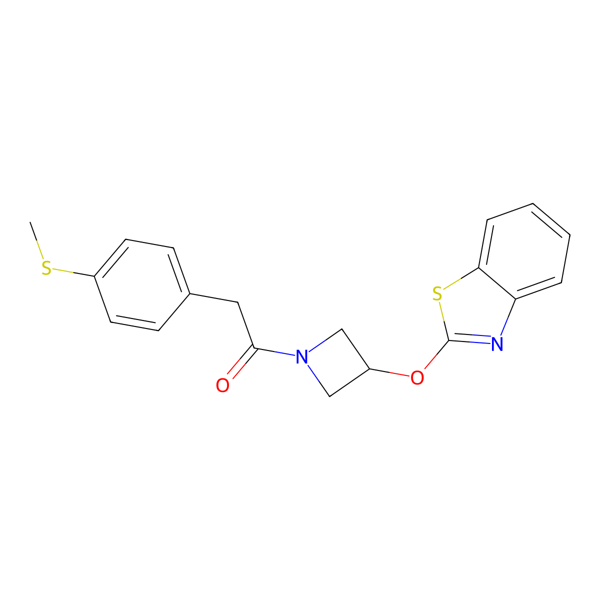 1-(3-(Benzo[d]thiazol-2-yloxy)azetidin-1-yl)-2-(4-(methylthio)phenyl)ethanone molecular structure, CAS 1421529-10-3