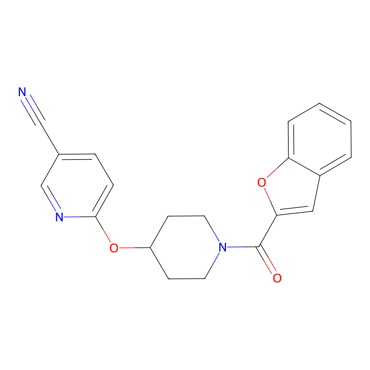 6-{[1-(1-Benzofuran-2-carbonyl)piperidin-4-YL]oxy}pyridine-3-carbonitrile molecular structure, CAS 1421529-14-7