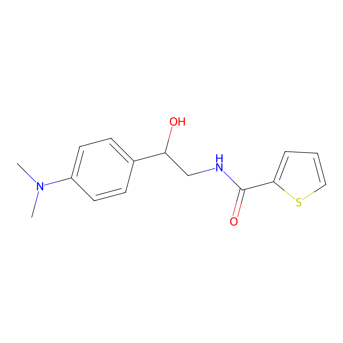 N-{2-[4-(Dimethylamino)phenyl]-2-hydroxyethyl}thiophene-2-carboxamide molecular structure, CAS 1421529-15-8
