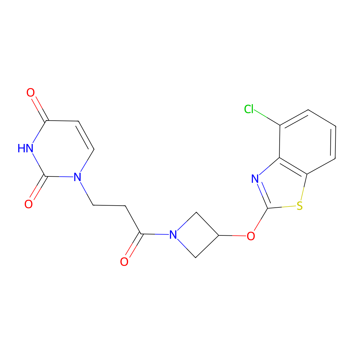 1-(3-(3-((4-chlorobenzo[d]thiazol-2-yl)oxy)azetidin-1-yl)-3-oxopropyl)pyrimidine-2,4(1H,3H)-dione molecular structure, CAS 1421529-19-2