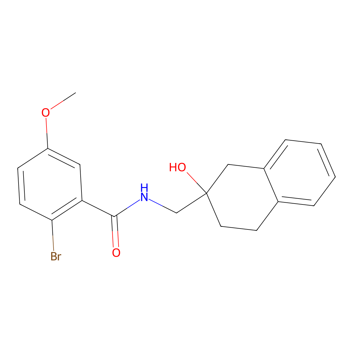 2-bromo-N-[(2-hydroxy-1,2,3,4-tetrahydronaphthalen-2-yl)methyl]-5-methoxybenzamide molecular structure, CAS 1421529-21-6