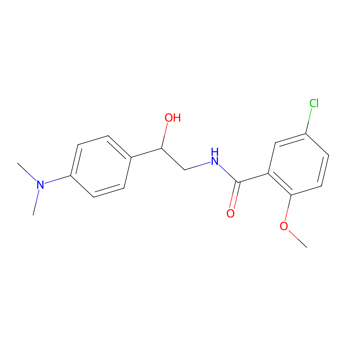 5-Chloro-N-{2-[4-(dimethylamino)phenyl]-2-hydroxyethyl}-2-methoxybenzamide molecular structure, CAS 1421529-24-9