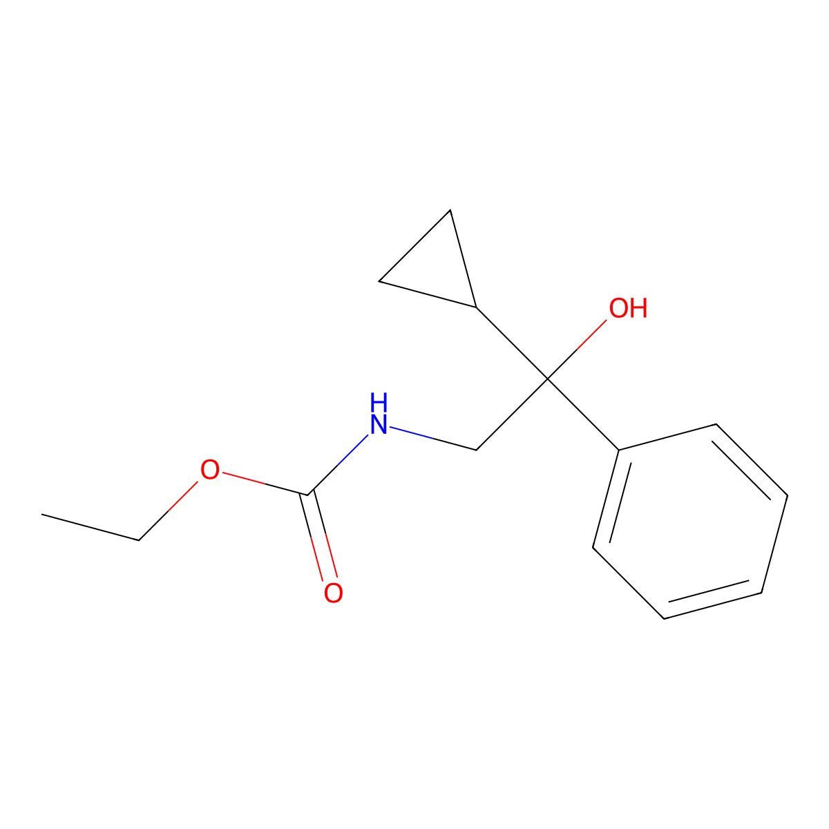 Ethyl (2-cyclopropyl-2-hydroxy-2-phenylethyl)carbamate molecular structure, CAS 1421529-25-0