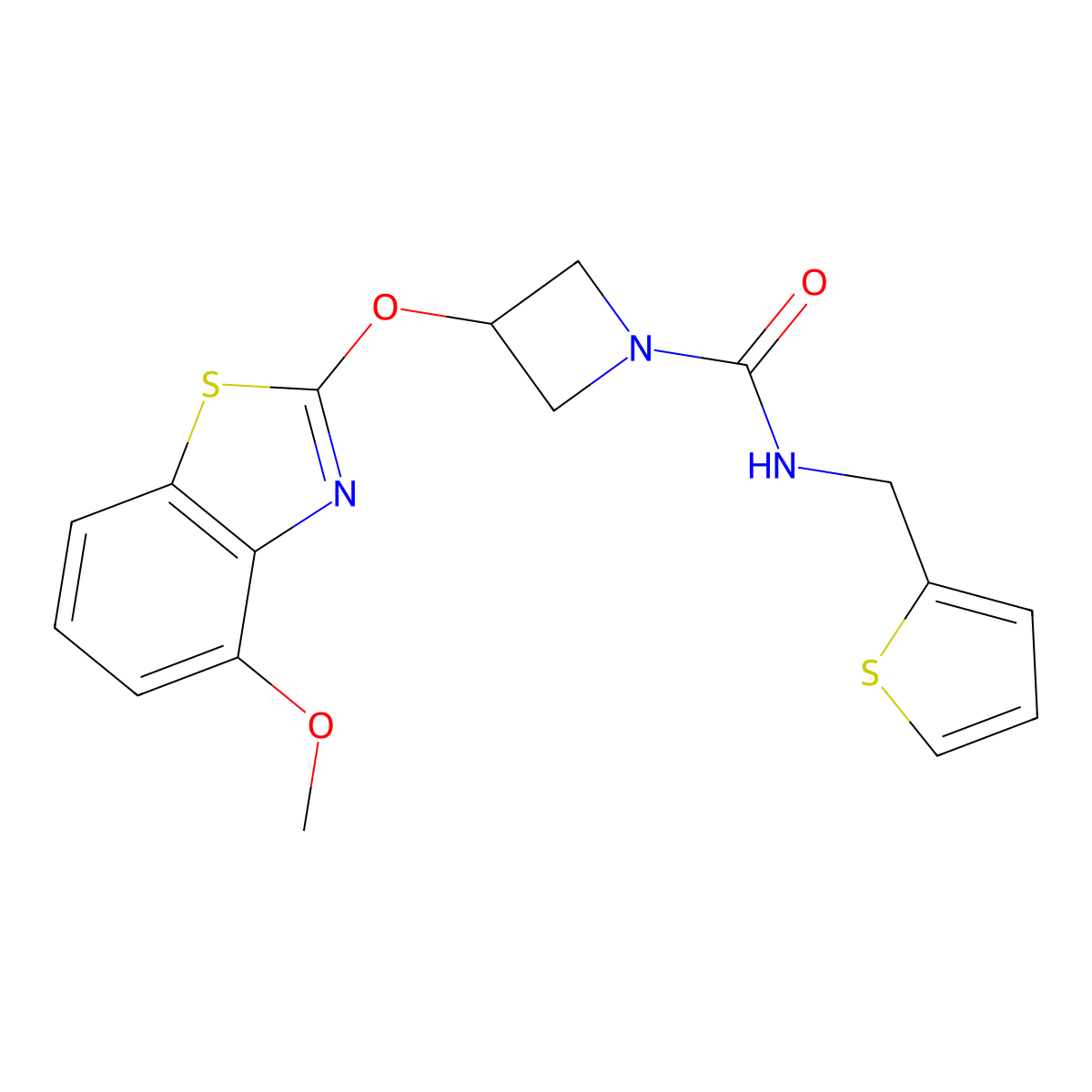 3-((4-methoxybenzo[d]thiazol-2-yl)oxy)-N-(thiophen-2-ylmethyl)azetidine-1-carboxamide molecular structure, CAS 1421529-39-6