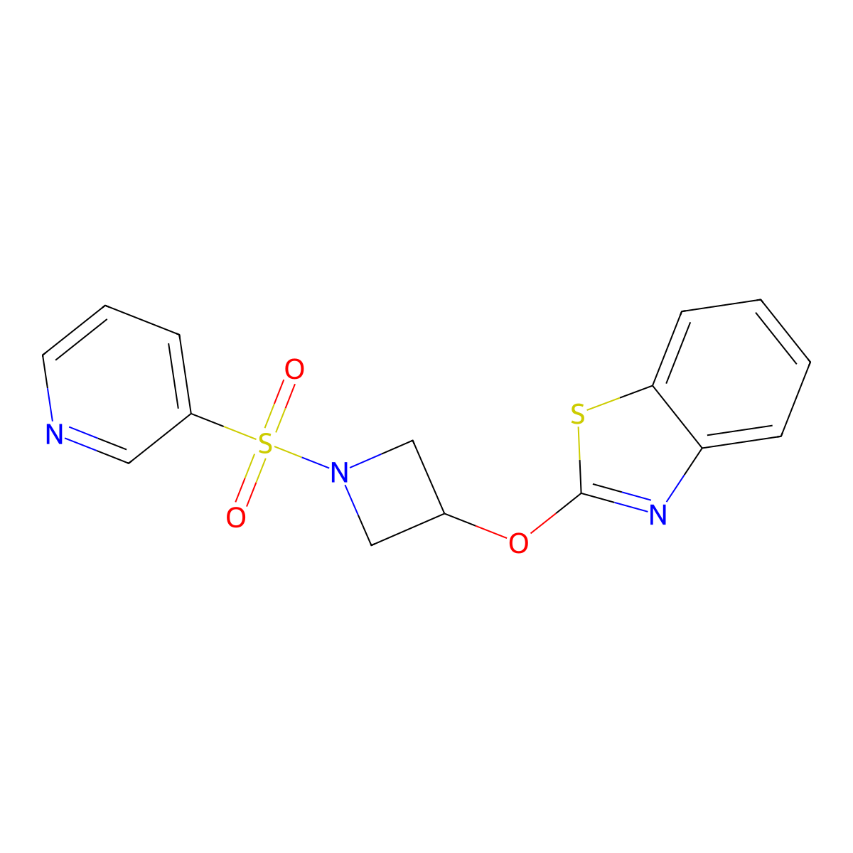 2-((1-(Pyridin-3-ylsulfonyl)azetidin-3-yl)oxy)benzo[d]thiazole molecular structure, CAS 1421529-50-1