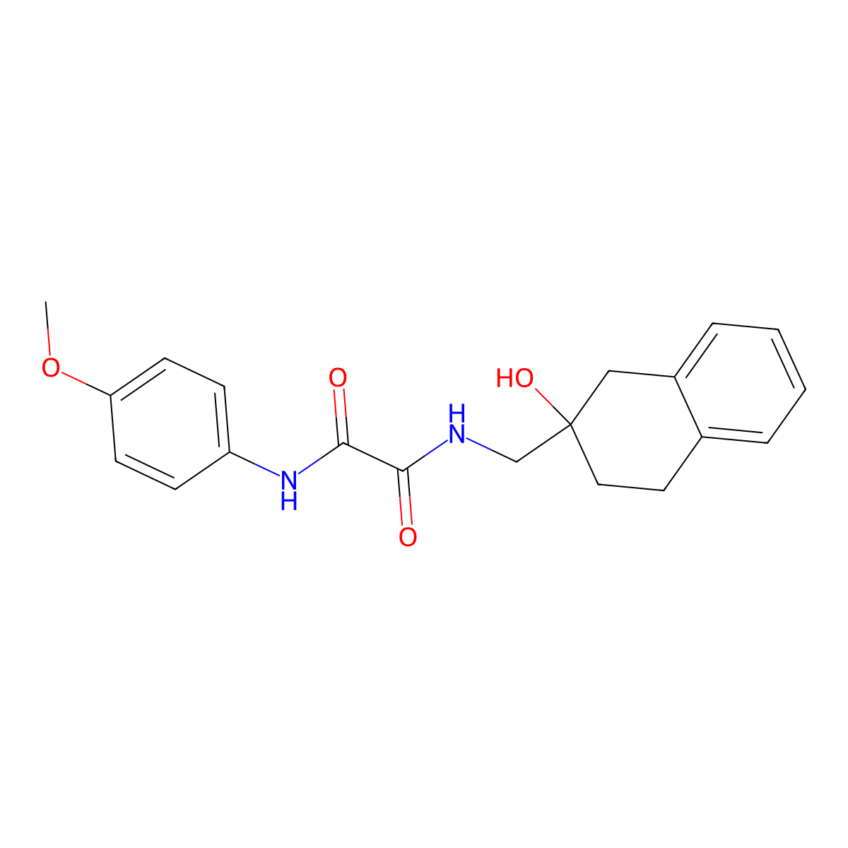N1-((2-hydroxy-1,2,3,4-tetrahydronaphthalen-2-yl)methyl)-N2-(4-methoxyphenyl)oxalamide molecular structure, CAS 1421529-55-6